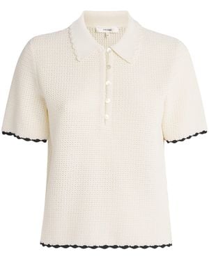 FRAME Crochet Daybreak Polo Shirt - White
