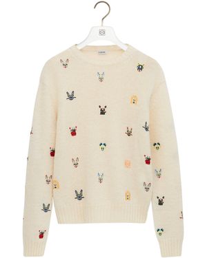 Loewe X Louis Wain Futurist Cats Jumper - Natural