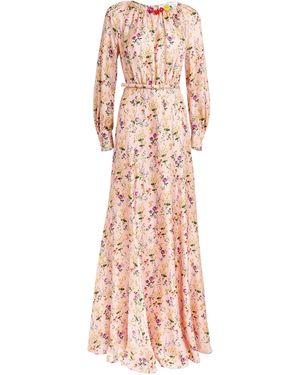 Max Mara Silk Floral Maxi Dress - Pink