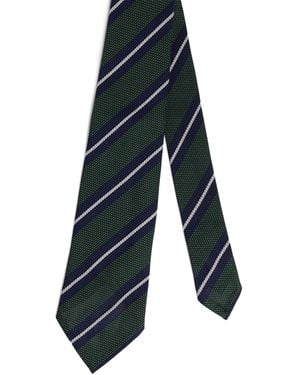 dunhill Silk Grenadine Stripe Tie - Blue