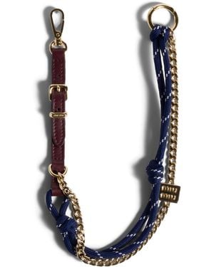 Miu Miu Leather Cord Bag Chain - Blue