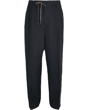 Maison Margiela Satin Drawstring Trousers - Black
