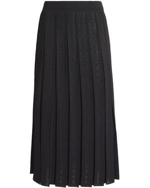 Tory Burch Lace Pleated Midi Skirt - Black