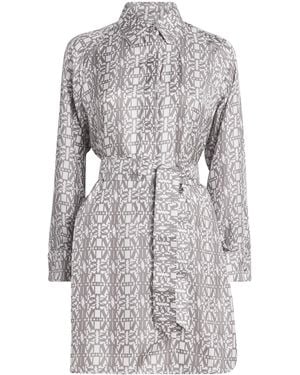 Max Mara Silk Monogram Mini Dress - Gray