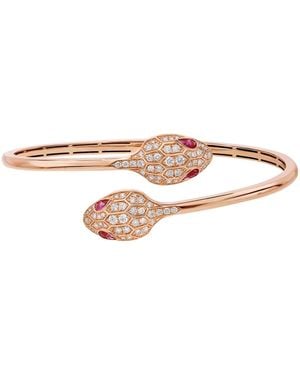 BVLGARI Diamond And Rubellite Serpenti Bracelet - Natural