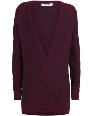 Valentino Wool-Blend Coventina Long Cardigan - Purple