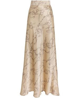 L'Agence Silk Ryker Maxi Skirt - Natural