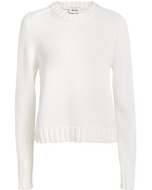 ME+EM Organic Cotton Essential Crop Sweater - White