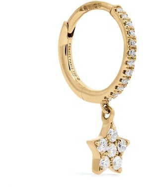 PERSÉE And Diamond Star Single Hoop Earring - Metallic
