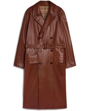 dunhill Archive Leather Trench Coat - Brown