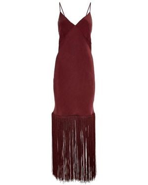 Olivia Von Halle Silk Zoya Fringed Maxi Dress - Purple