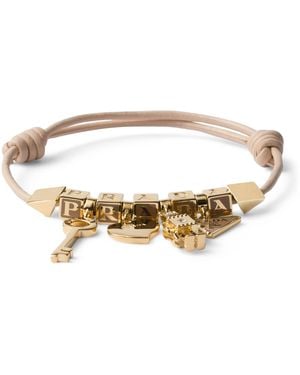 Prada Nappa Leather Charm Bracelet - Brown