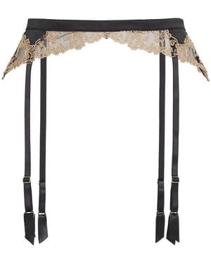 Coco De Mer Silk-Blend Reina Suspender Belt - White