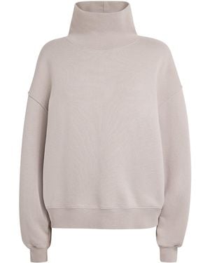 Agolde Cotton Funnel-Neck Jenning Sweatshirt - Gray