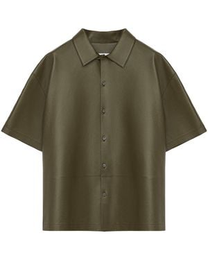 Loewe Leather Short-Sleeve Shirt - Green
