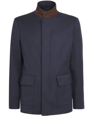 Paul & Shark Virgin Wool Field Jacket - Blue