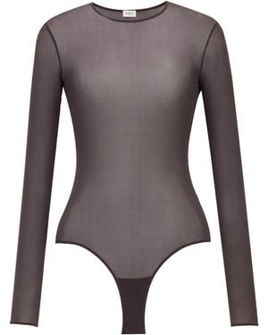 Saint Laurent Stretch-Jersey Bodysuit - Brown