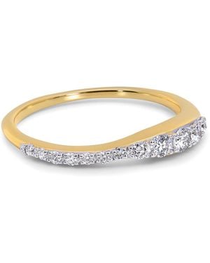 Monica Vinader Vermeil And Diamond Riva Ring - Natural