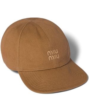Miu Miu Cotton Drill Baseball Cap - Brown