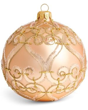 Harrods Glass Bead-Embellished Swirl Bauble - Metallic