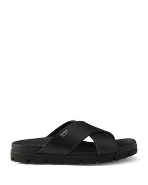 Prada Crisscross Slides - Black