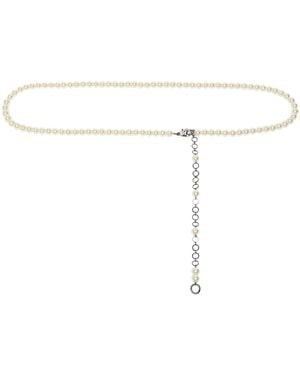 Marina Rinaldi Faux Pearl Belt - White
