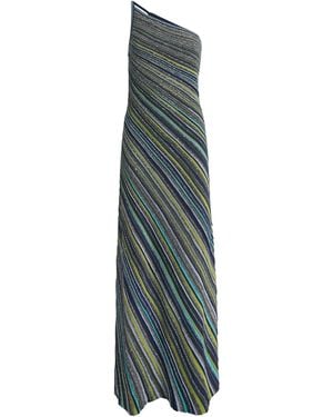 Missoni Stripe One-Shoulder Maxi Dress - Green