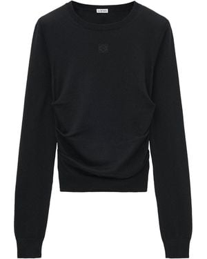 Loewe Cashmere-Blend Draped Jumper - Black