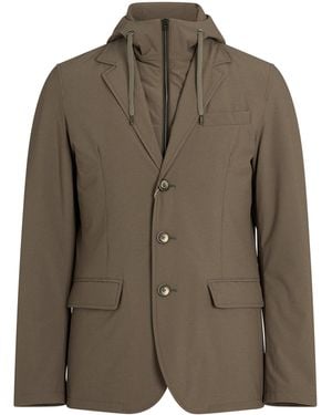 Herno Padded Insert-Detail Blazer - Green