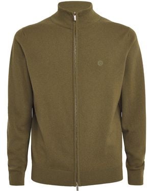Harrods Cashmere Zip-Up Jumper - Green