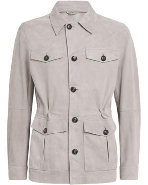 Pal Zileri Suede Field Jacket - Grey