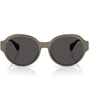 Moncler Titanium Auros Round Sunglasses - Gray