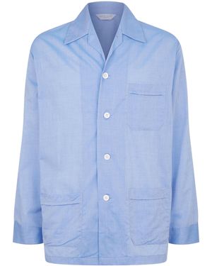 Derek Rose Amalfi Classic Fit Pyjama Set - Blue