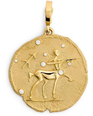 Azlee Large Zodiac Sagittarius Coin Charm - Metallic