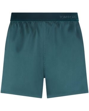Tom Ford Silk Pajama Shorts - Green