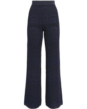 Missoni Zigzag Jacquard Straight Pants - Blue