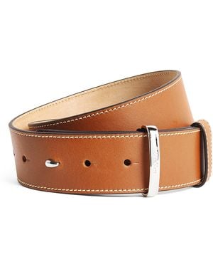 Max Mara Calfskin Twin-Buckle Belt - Brown