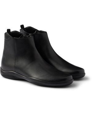 Prada Calfskin Toblach Ankle Boots - Black