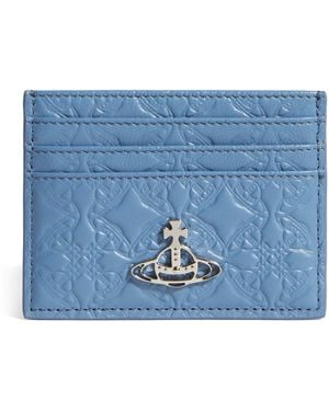 Vivienne Westwood Nappa Leather Embossed Card Holder - Blue