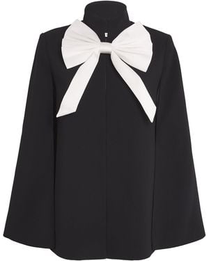 Alice + Olivia Bow-Detail Philippa Cape - Black