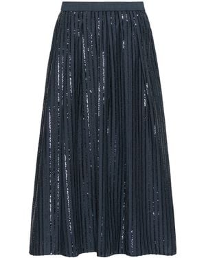 Weekend by Maxmara Cotton Sequinned Skirt - Blue