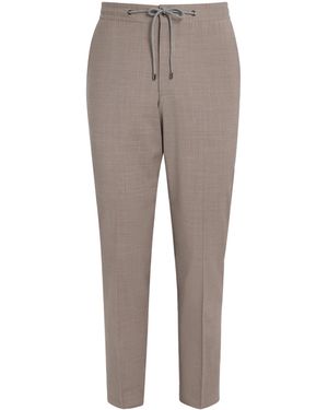 Corneliani Virgin Wool-Blend Drawstring Trousers - Grey