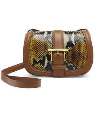 McQueen Mini Leather T-Bar Satchel - Brown