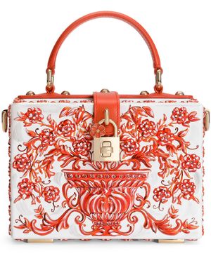 Dolce & Gabbana Resin Dolce Box Top-Handle Bag - Red