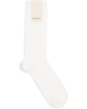 Sunspel Egyptian Cotton-Blend Socks - White