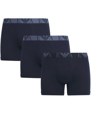 Emporio Armani Stretch-Cotton Boxer Briefs - Blue