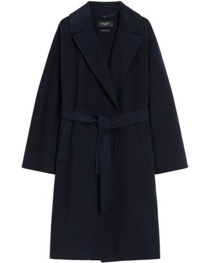 Weekend by Maxmara Wool-Blend Belted Coat - Blue