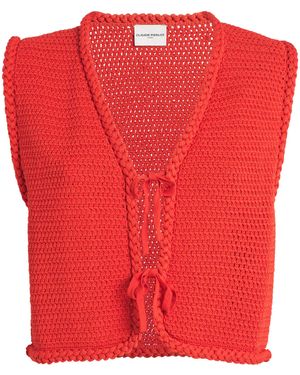 Claudie Pierlot Crochet Cardigan Vest - Red