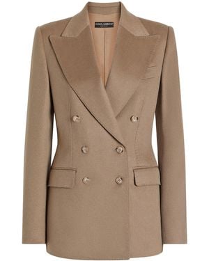 Dolce & Gabbana Cashmere Double-Breasted Blazer - Brown