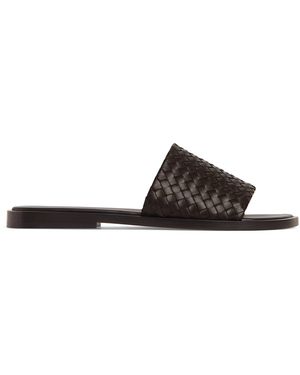 Bottega Veneta Lambskin Elio Mules - Brown